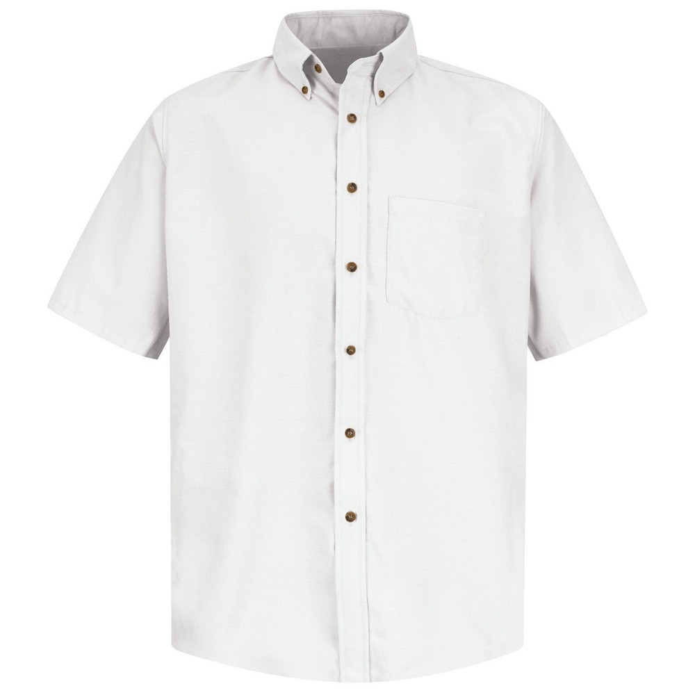 Red Kap Men's SP80 Poplin Short Sleeve Dress Shirt - White - 4XL
